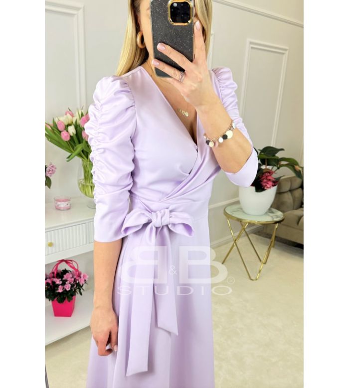 Elegancka, rozkloszowana sukienka midi M05292 - obrazek 4