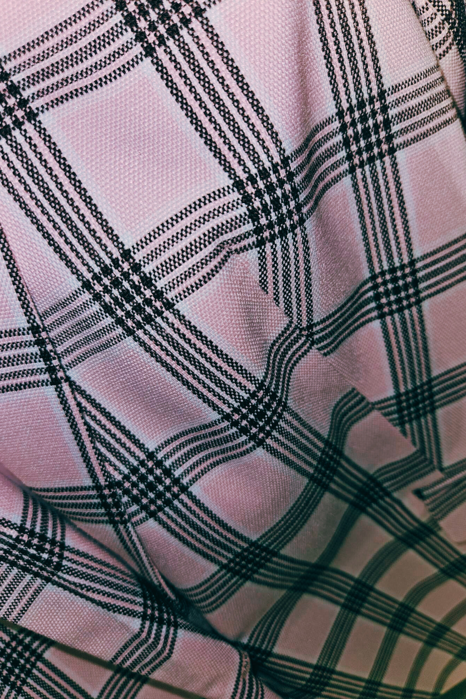 Elegancki żakiet damski zapinany na jeden guzik - kratka, kolor ecru, niebieski i beżowy M17236 - obrazek 5